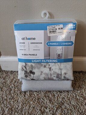 at home NWT Ryder Greenwood Light Filtering Curtains (4 pack)
